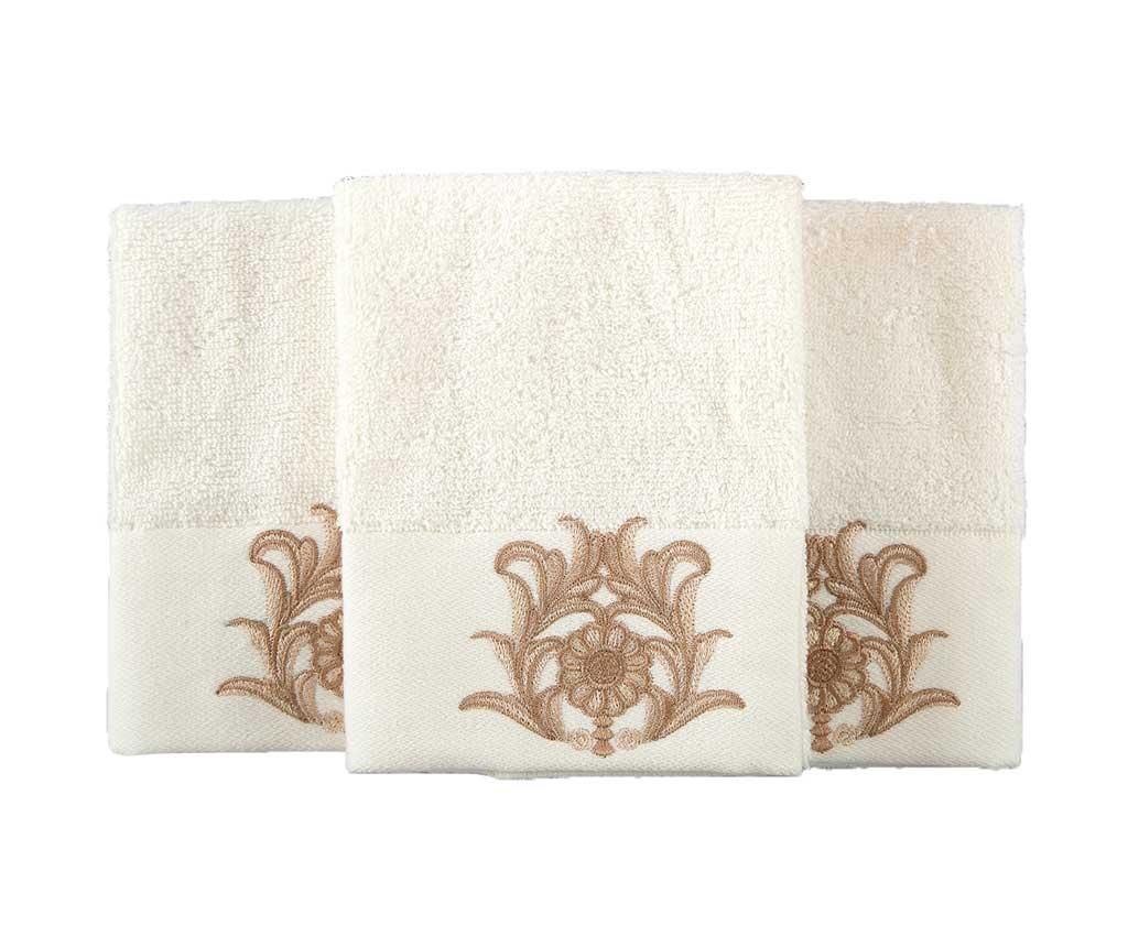 Set 3 prosoape de baie Calisto Cream 30x50 cm