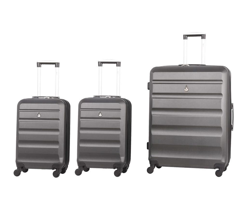 Set 3 trolere Adelaide Charcoal