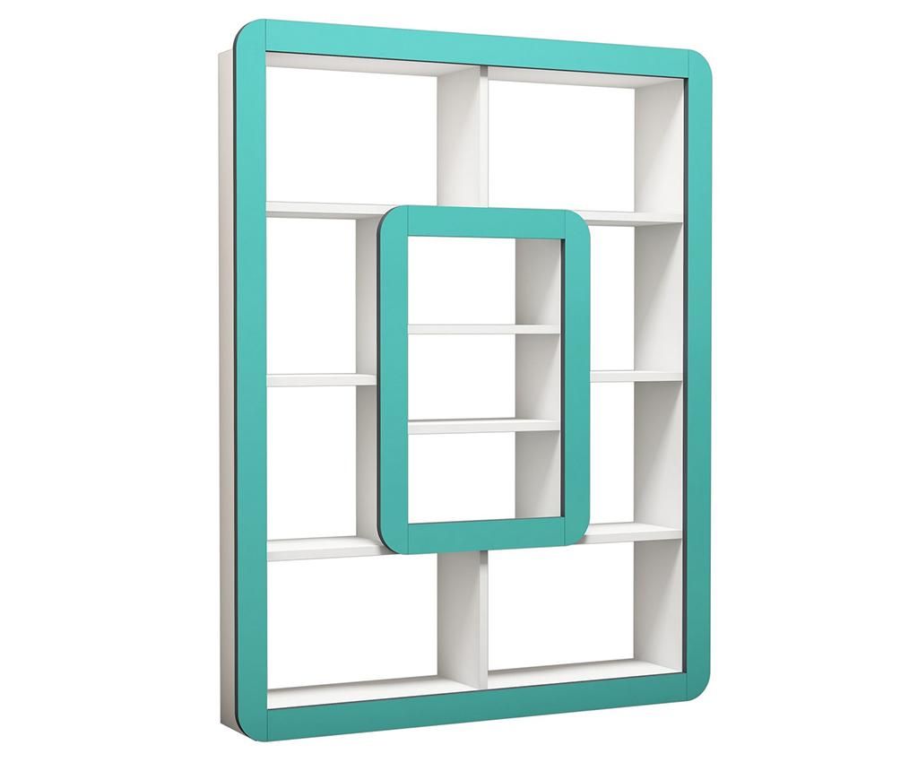 Corp biblioteca Hommy Craft, Orkide White Turquoise, PAL melaminat, 108x22x140 cm - Hommy Craft, Verde