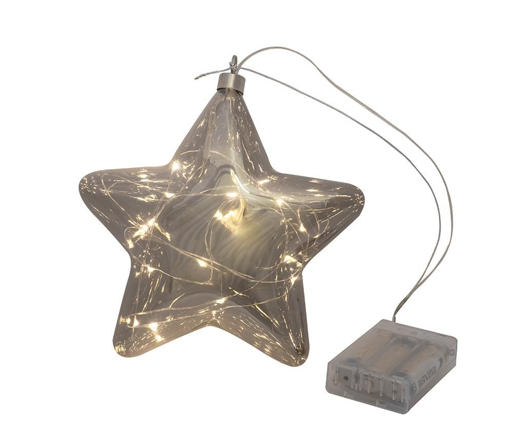 Decoratiune luminoasa Star Smoky Grey - Dino Bianchi, Gri & Argintiu