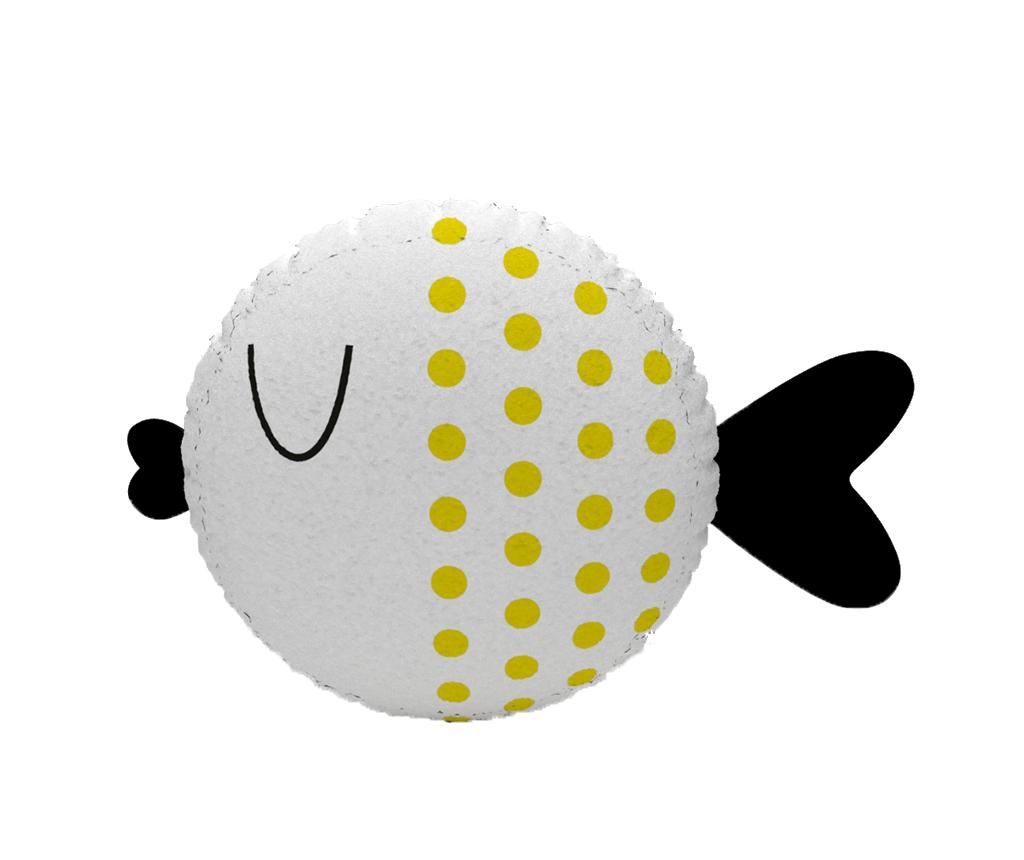 Perna decorativa Fish Dotted White & Yellow 30 cm