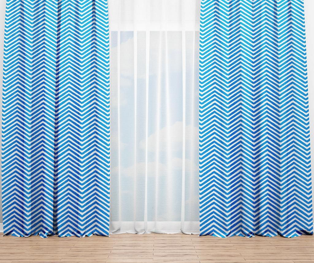 Set 2 draperii Zigzag Blue 140x240 cm