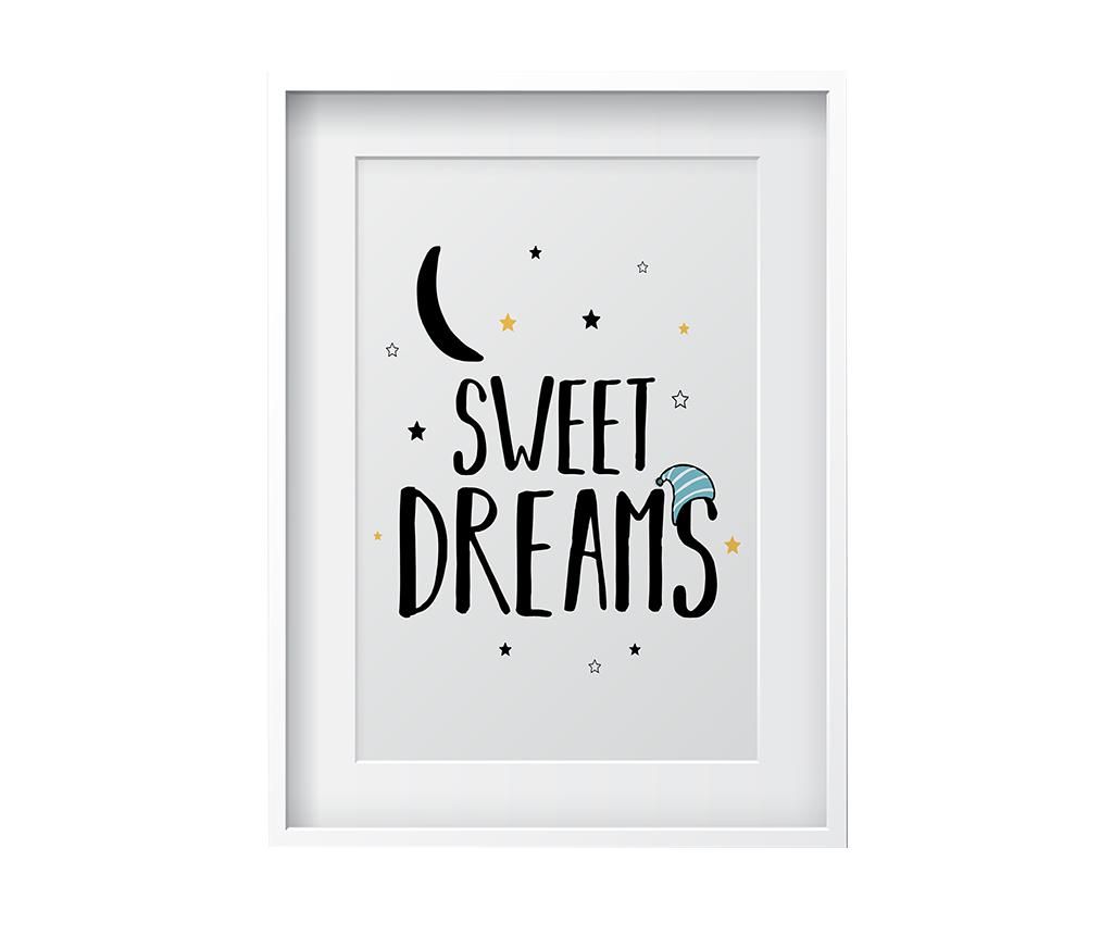 Tablou Sweet Dreams 24x29 cm - Oyo Kids, Alb