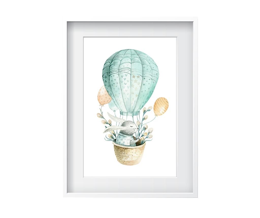 Tablou Air Balloon Rabbit 24x29 cm