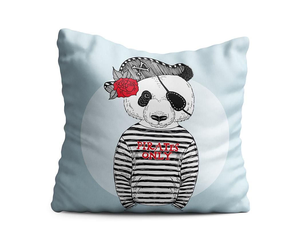 Perna decorativa Pirate Panda 43x43 cm - Oyo Kids, Albastru