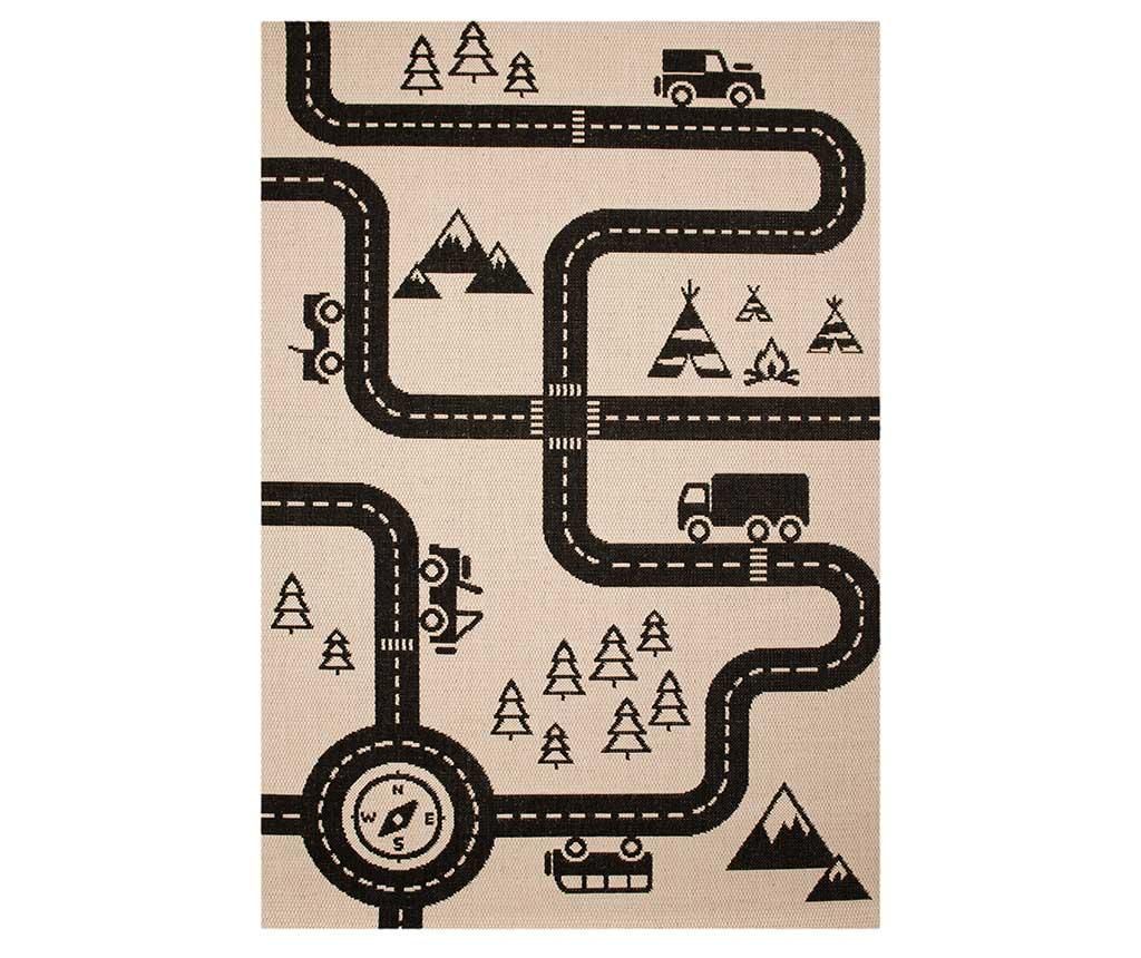 Covor pentru copii Flatweave Road Map Charly 120×170 cm – Hanse Home, Negru