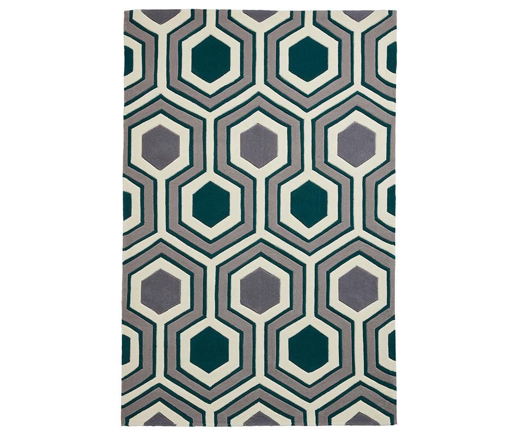 Covor Hong Kong Lina Grey and Green 120x170 cm - Think Rugs, Gri & Argintiu,Verde