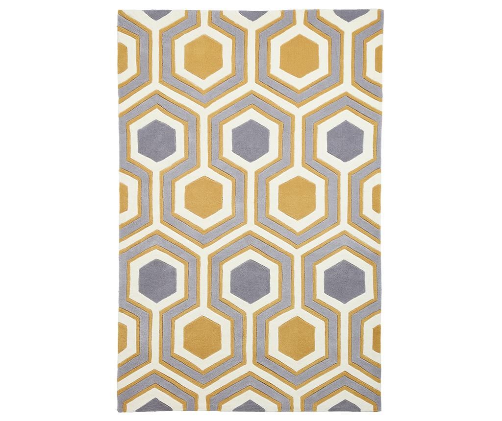 Covor Hong Kong Lina Grey and Yellow 120x170 cm - Think Rugs, Galben & Auriu,Gri & Argintiu