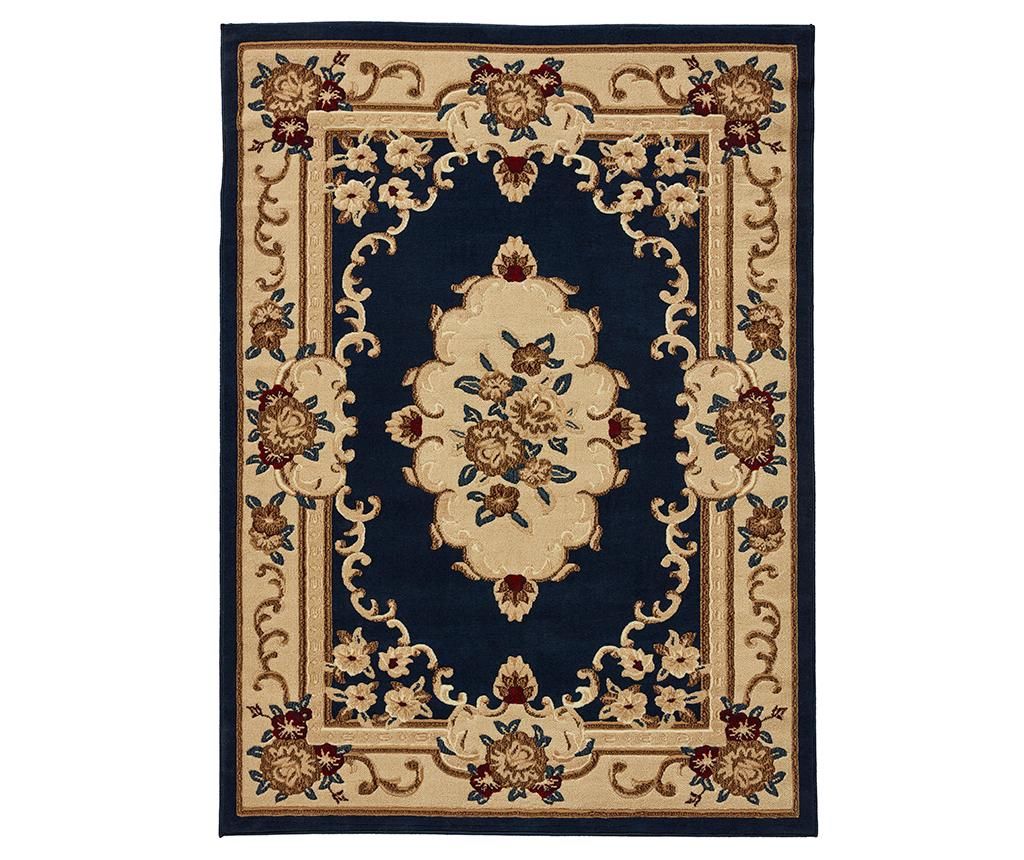 Covor Marrakesh Round Dark Blue 140 cm - Think Rugs, Albastru,Maro