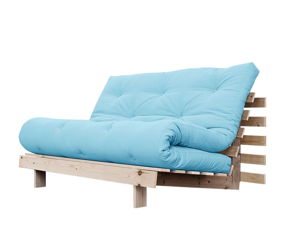 Sofa extensibila Roots Wide Natural and Celeste Blue