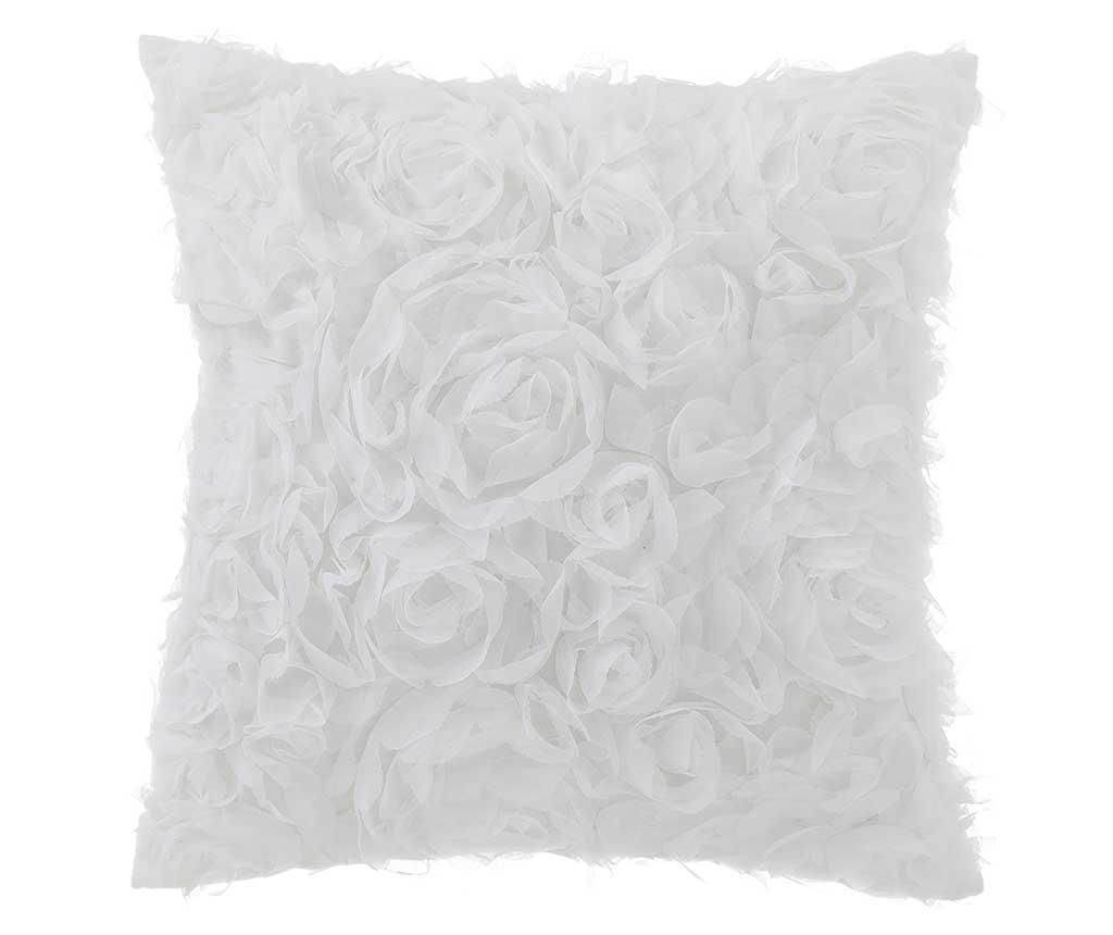 Perna decorativa Roses White 40x40 cm - Casa Selección, Alb
