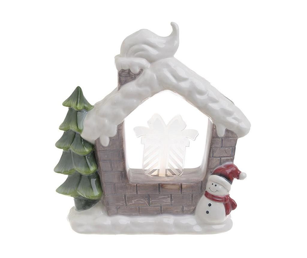 Decoratiune luminoasa Inart, Snowy House, ceramica, 20×8 cm – inart, Alb inart