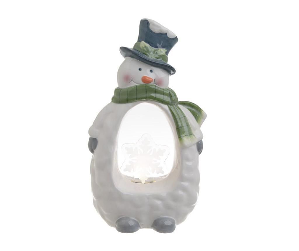 Decoratiune luminoasa Snowman – inart, Alb,Crem