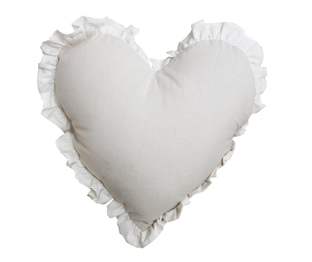 Perna decorativa Chantal Heart Light Dove Ivory 40x40 cm