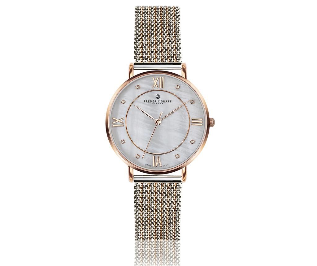 Ceas de mana dama Rose Liskamm Rose Gold Mesh - Frederic Graff, Roz