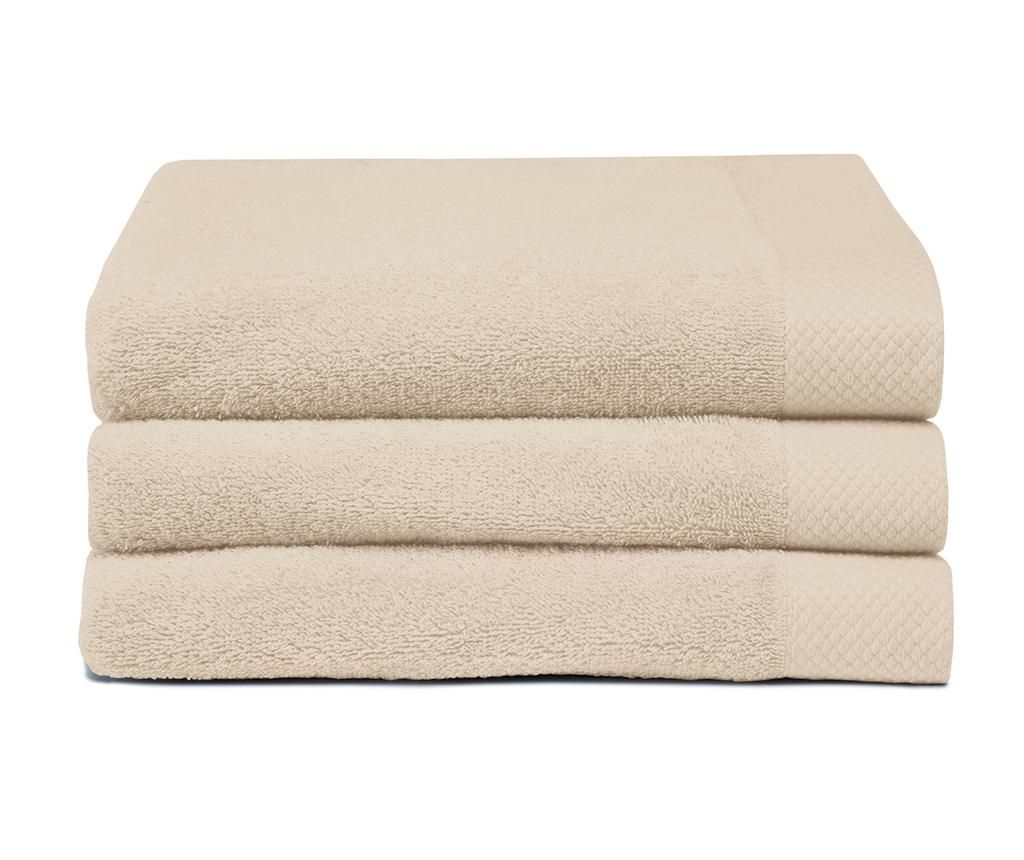 Set 3 prosoape de baie Pure Sand 30x50 cm