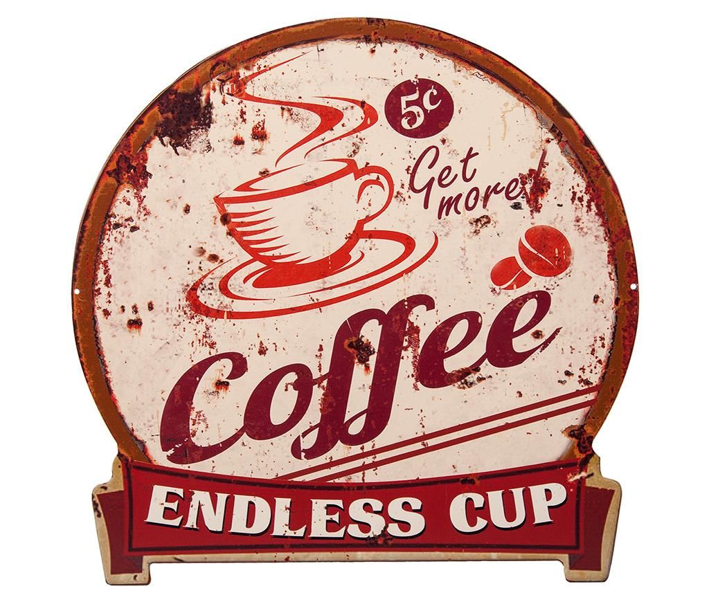 Decoratiune de perete Creaciones Meng, Coffee Endless Cup, metal, 30x2x30 cm – Creaciones Meng, Crem,Rosu Creaciones Meng imagine 2022