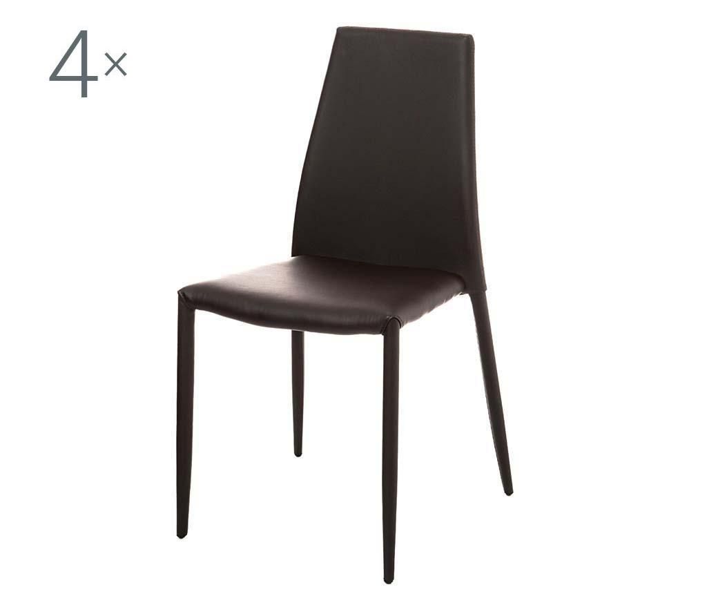 Set 4 scaune Tomasucci, Lion Brown, 50x43x87 cm - Tomasucci, Maro