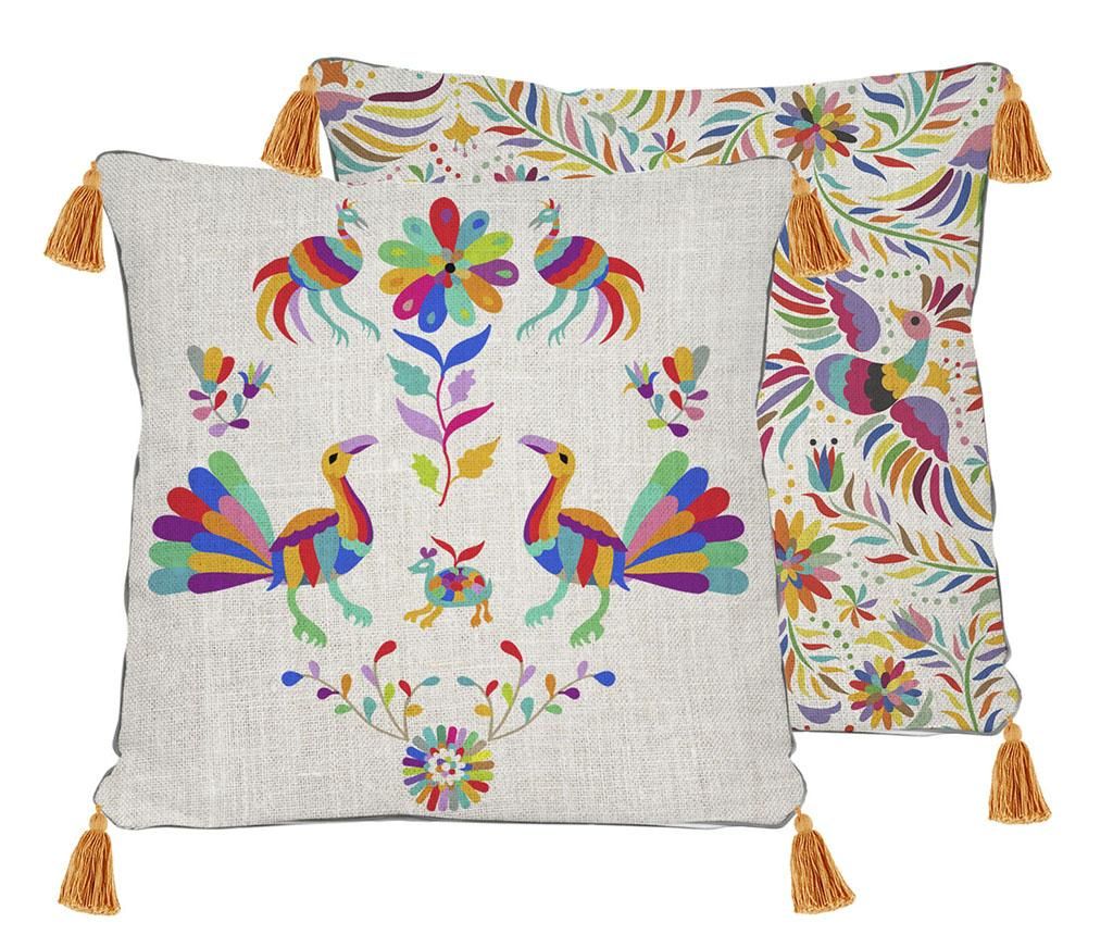 Perna decorativa Ave Otomi 45x45 cm - Madre Selva, Multicolor