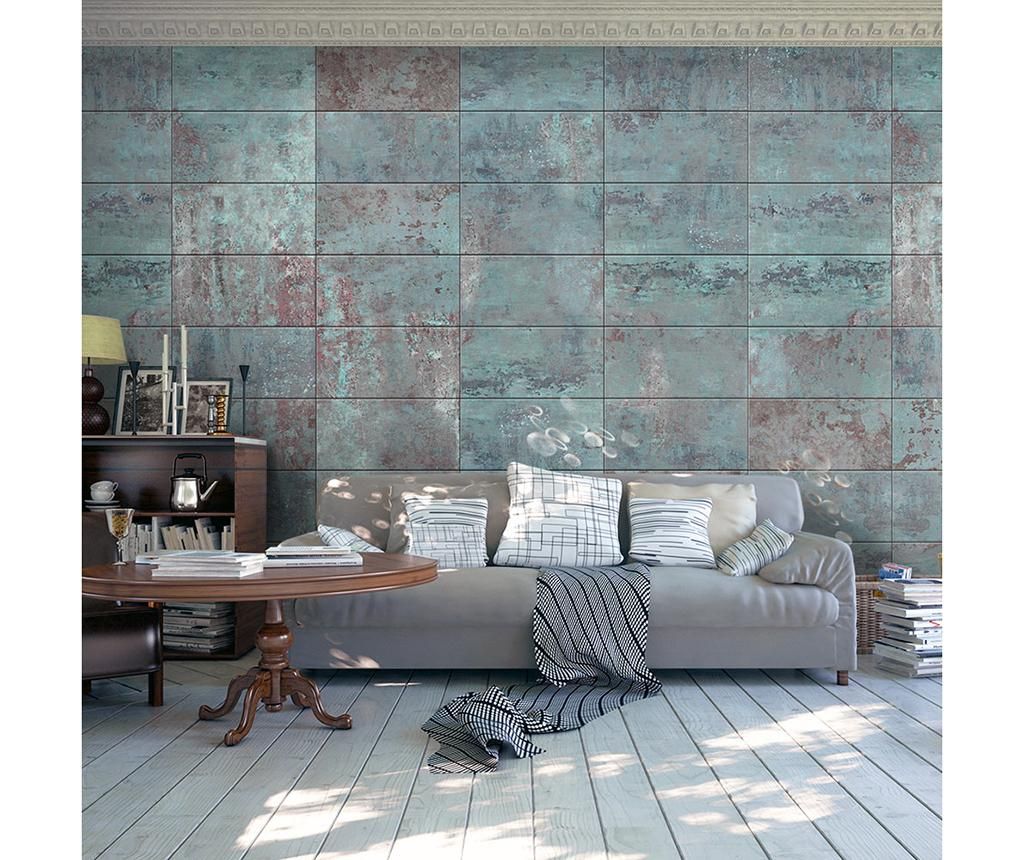 Tapet Artgeist, Turquoise Concrete, textil netesut, 50×1000 cm – Artgeist, Albastru,Gri & Argintiu Artgeist imagine antiquemob.ro