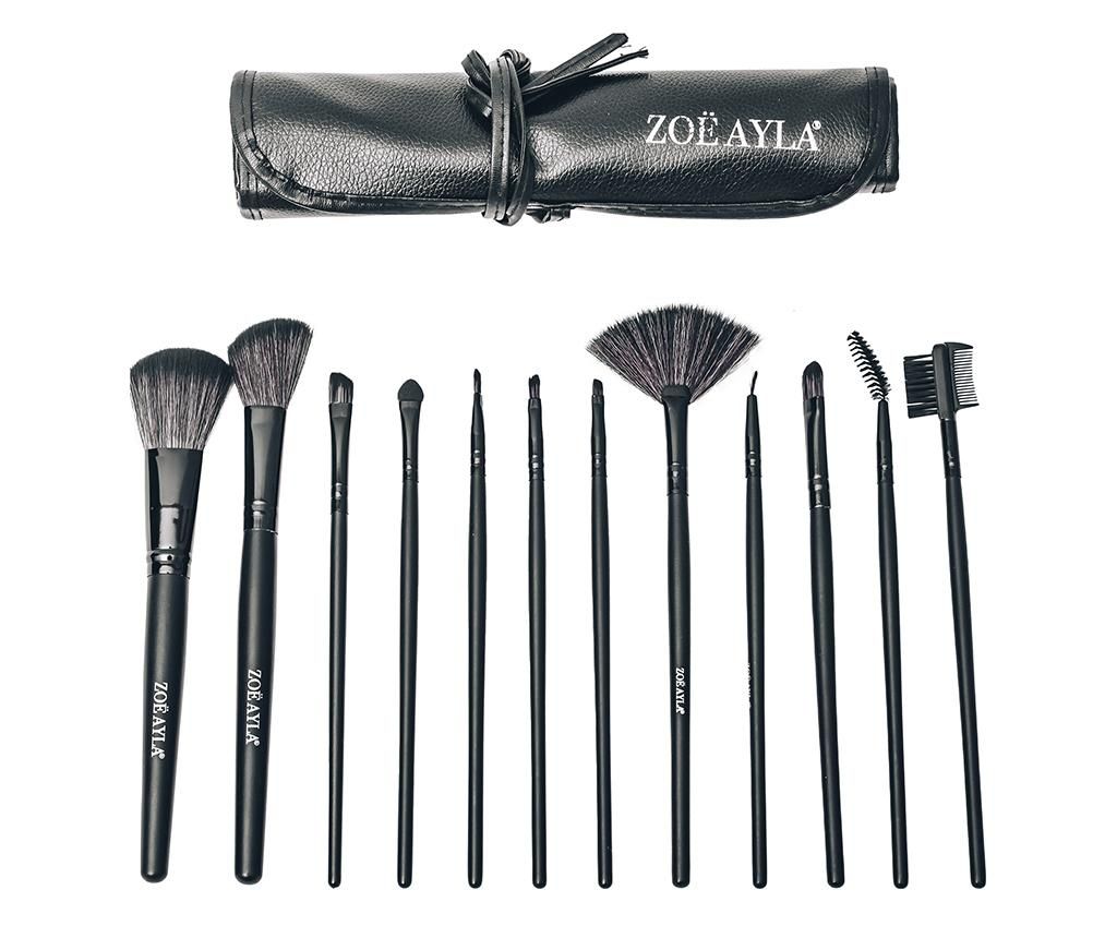 Set 12 pensule pentru machiaj si husa Balent Black