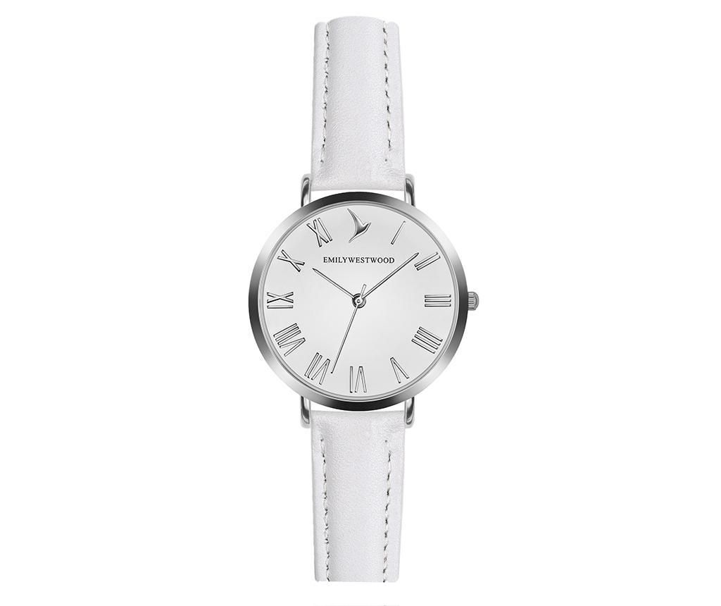 Ceas de mana dama Emily Westwood Century Classic White - Emily Westwood, Alb,Gri & Argintiu