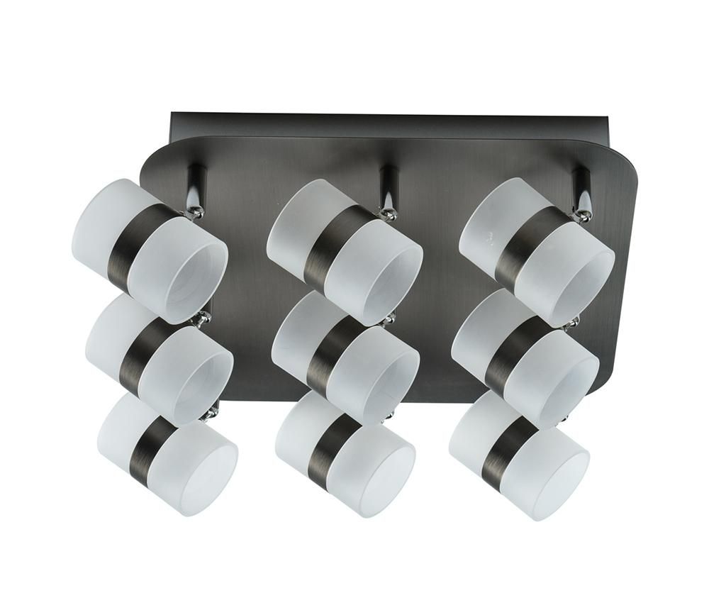 Plafoniera Functional Lighting, Graffiti Nine Silver, metal, 32x32x14 cm – Functional Lighting, Gri & Argintiu Functional Lighting