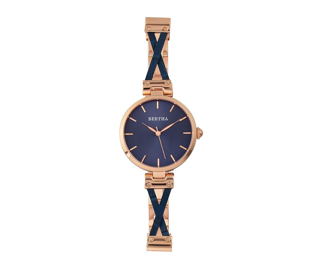 Ceas de mana dama Bertha Amanda Blue Rose Gold - Bertha, Albastru