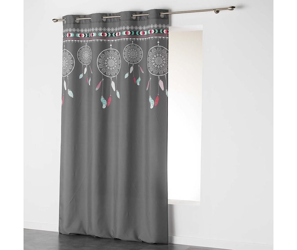 Draperie Indila Top Anthracite 140x260 cm - L3C, Gri & Argintiu