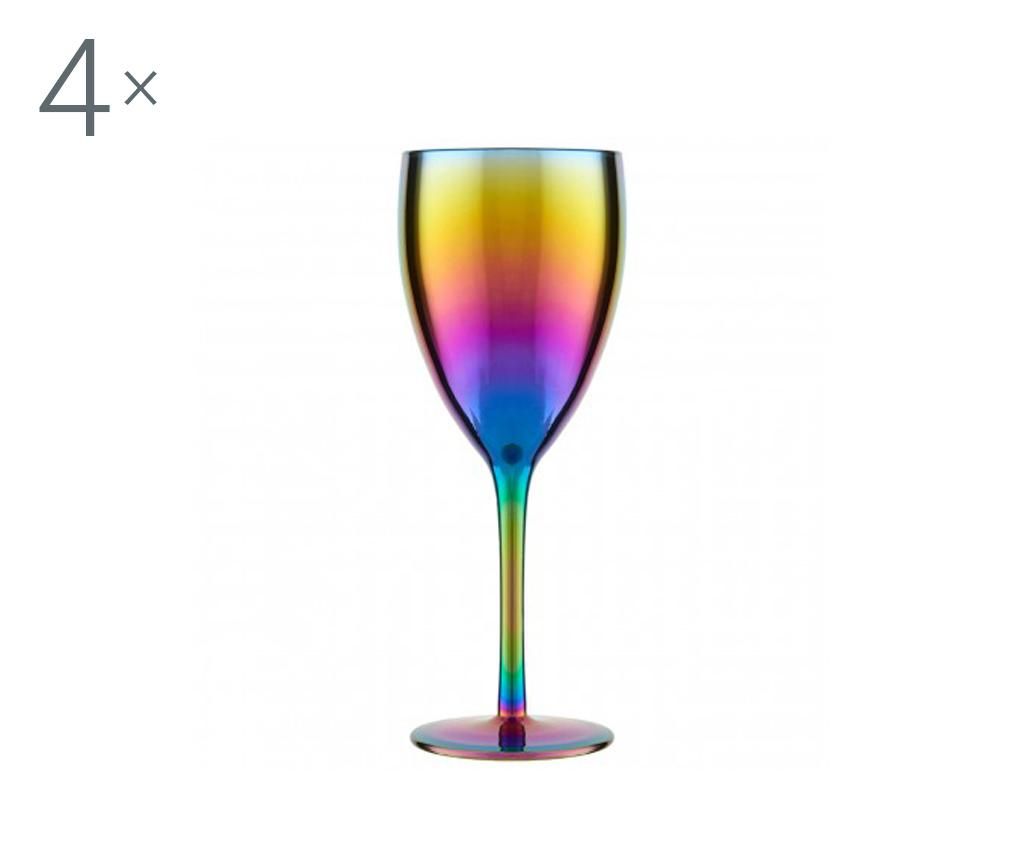 Set 4 pahare pentru vin Aurora Rainbow 473 ml – Premier, Multicolor Premier