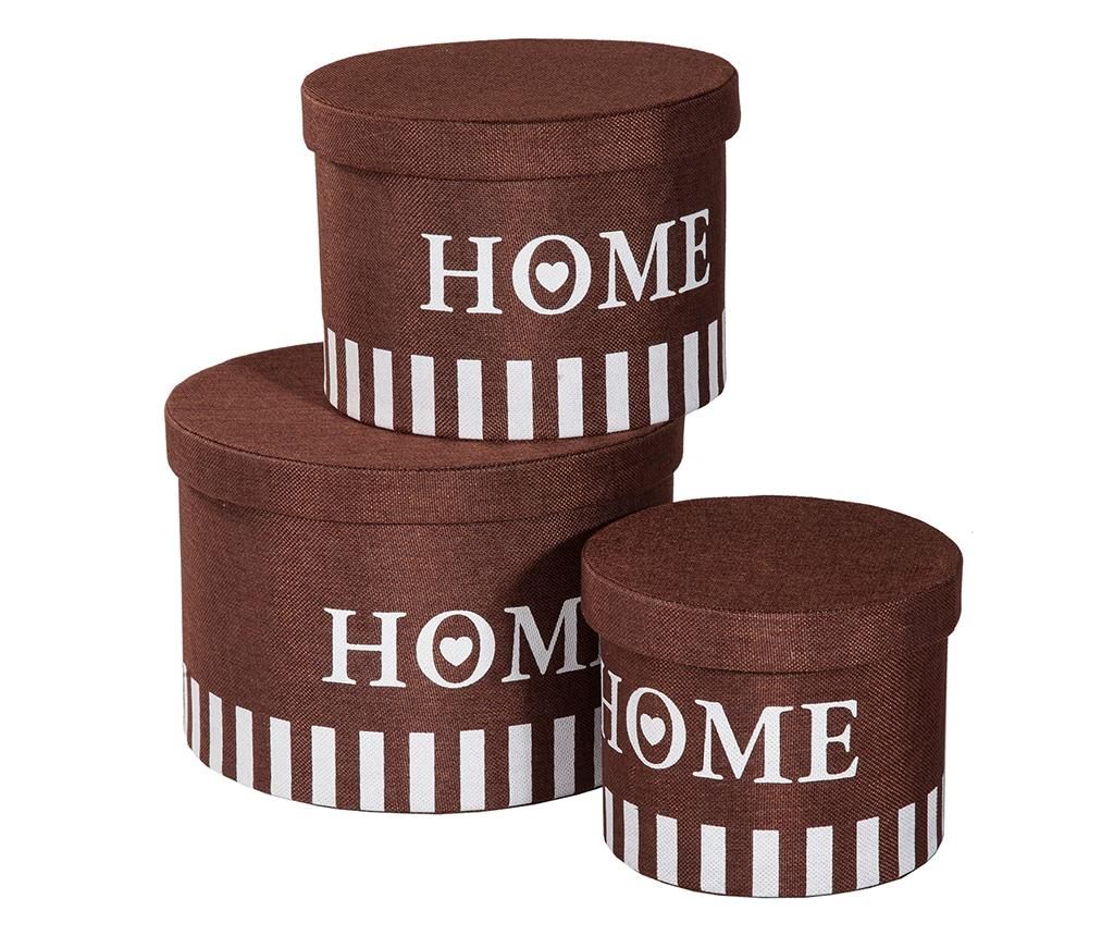 Set 3 cutii cu capac Home Love