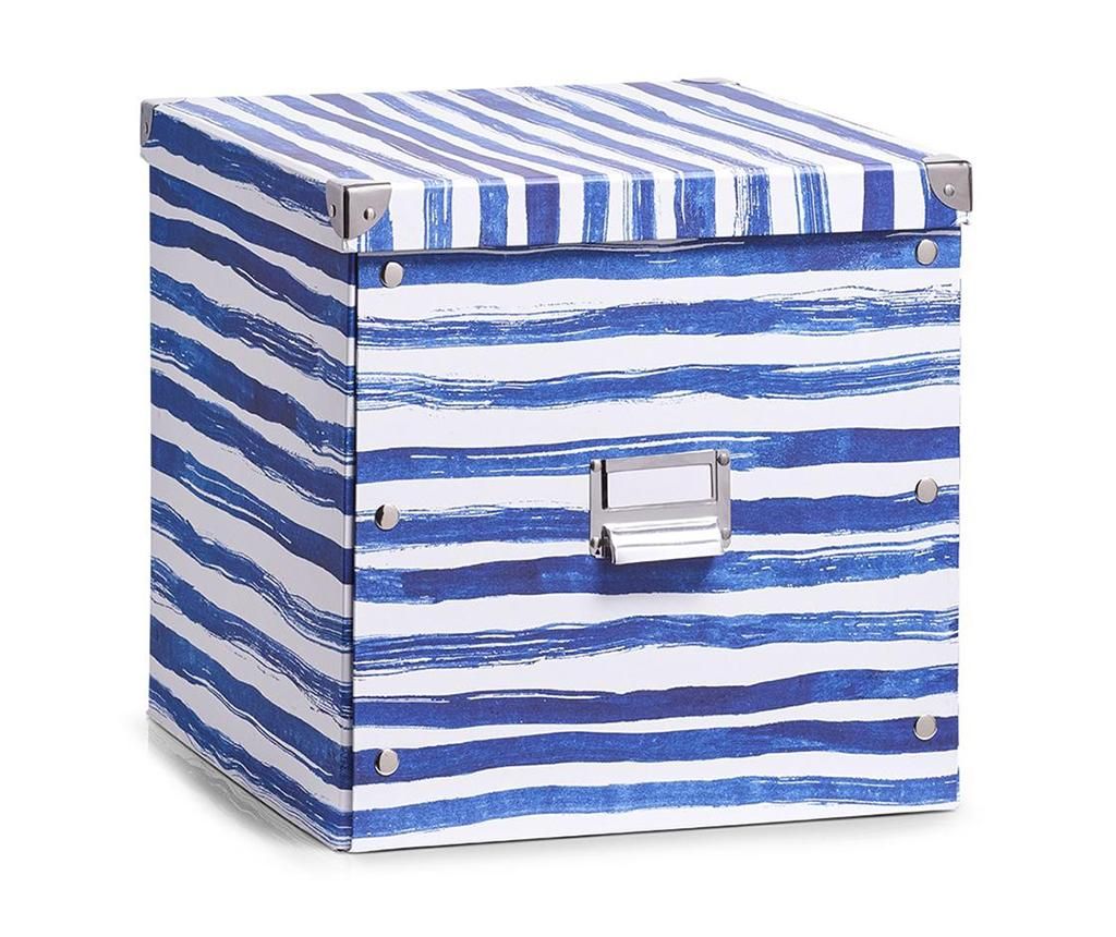 Cutie cu capac pentru depozitare Blue Stripes Tall