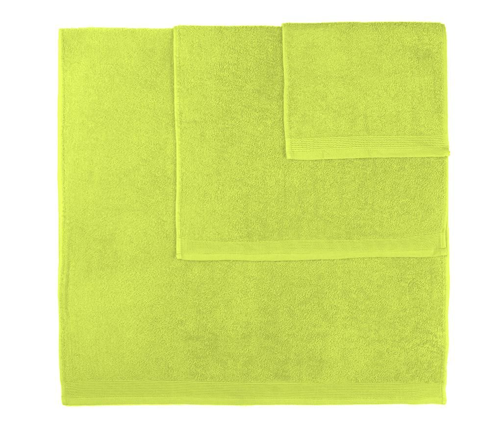 Set 3 prosoape de baie Delta Lime Green - ABECE, Verde - 1 | YEO