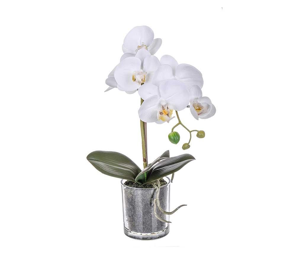Floare artificiala in ghiveci Phalaenopsis White S