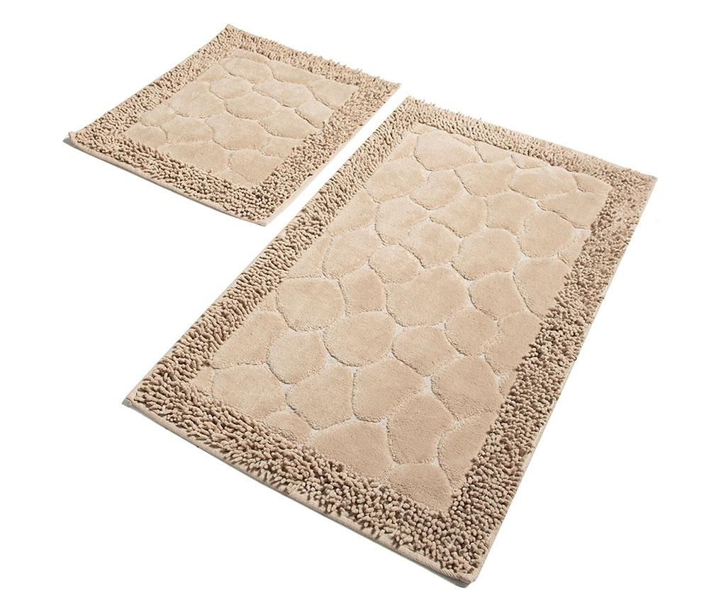 Set 2 covorase de baie Stone Beige - Chilai Home, Multicolor