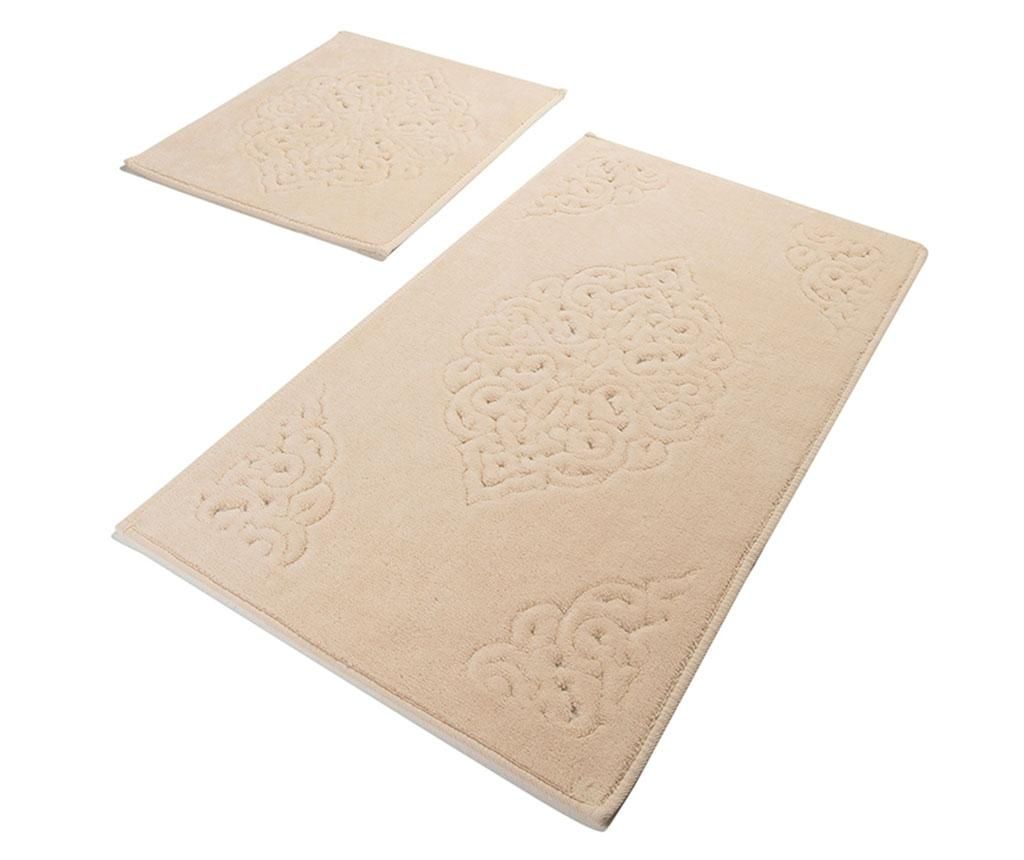 Set 2 covorase de baie Chilai Home, Ottoman Beige, bumbac antibacterian - Chilai Home, Multicolor