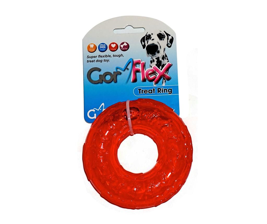 Jucarie pentru caini Flex Treat Ring Red
