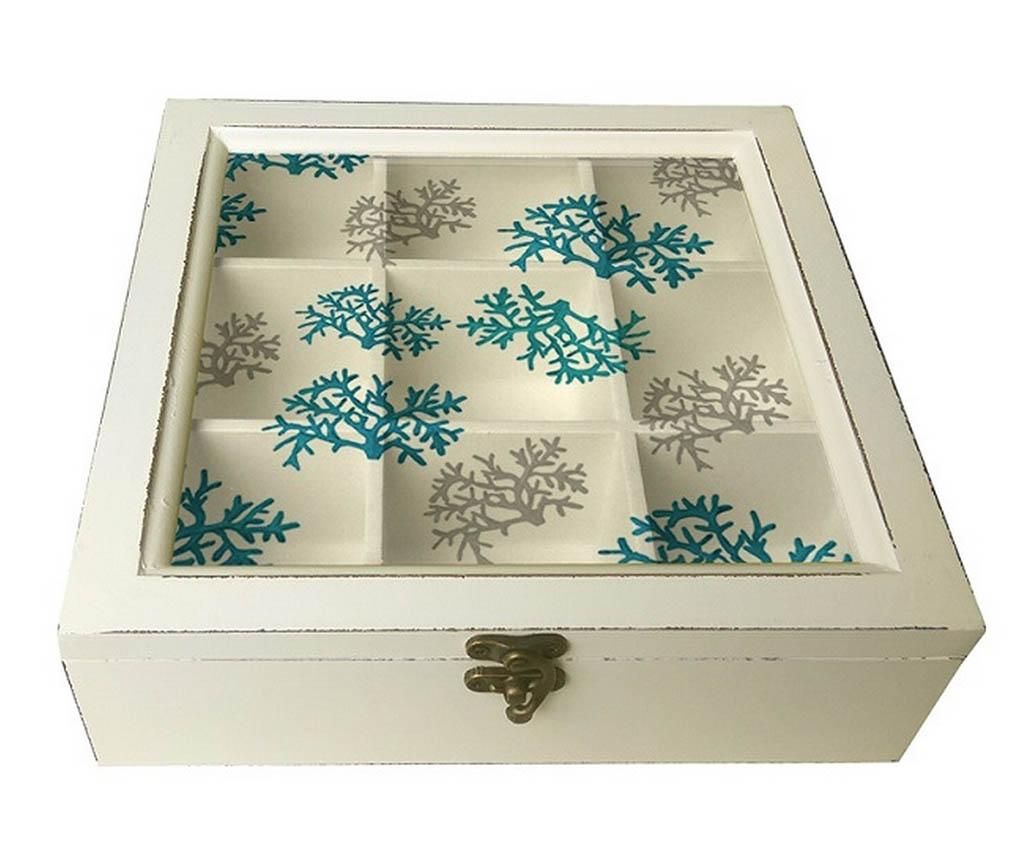 Cutie pentru bijuterii Flake - Garpe Interiores, Alb,Albastru