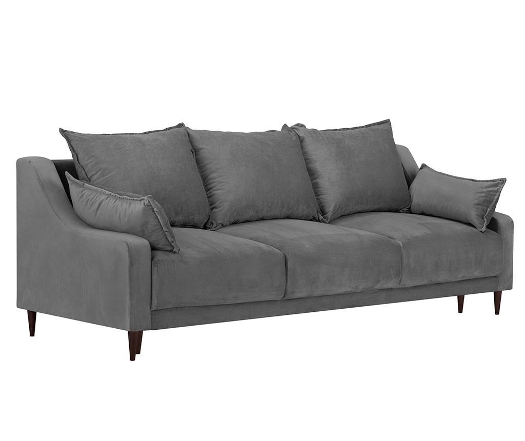 Canapea extensibila cu 3 locuri Freesia Grey - Mazzini Sofas, Gri & Argintiu