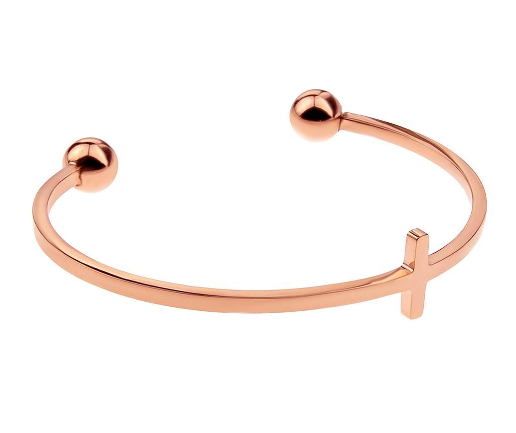 Bratara Stripe Cuff Rose Gold - Emily Westwood, Galben & Auriu