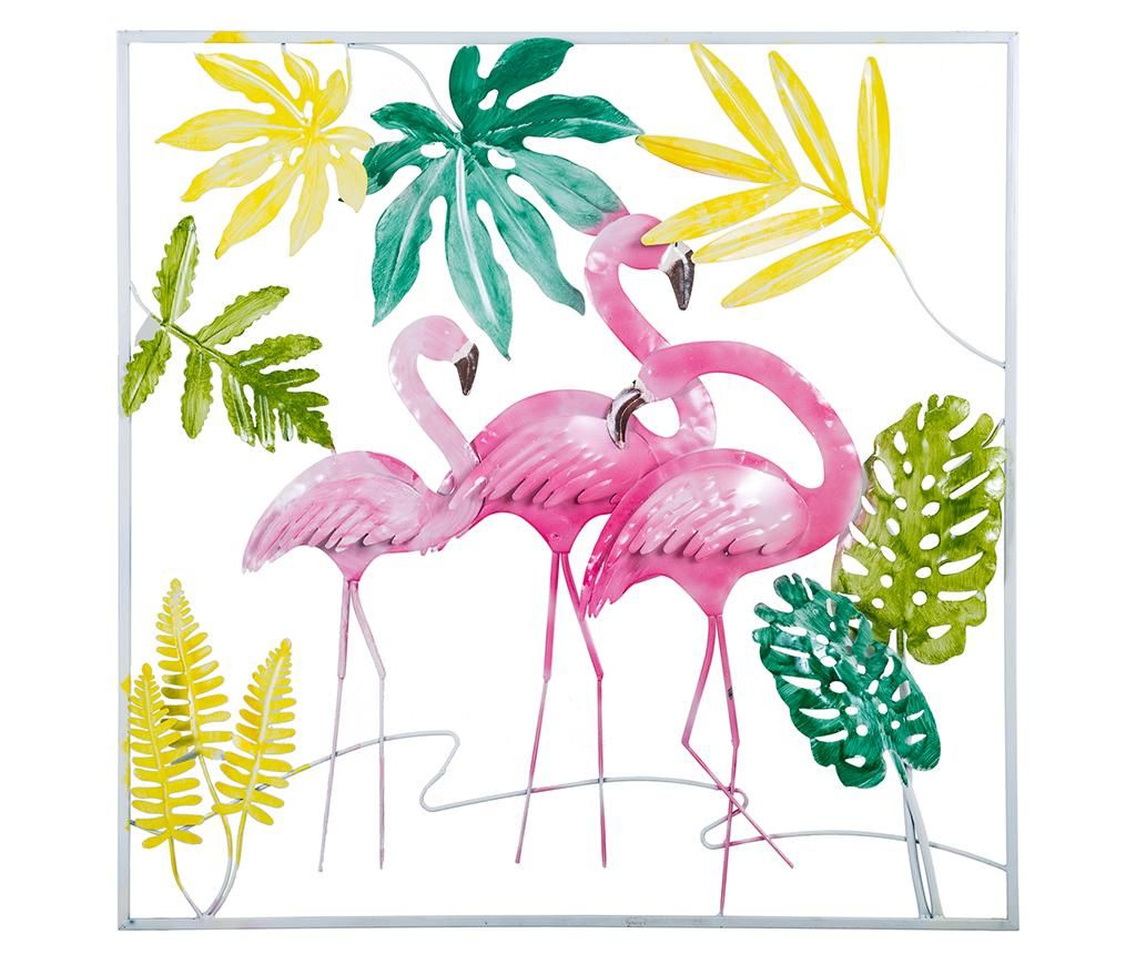 Decoratiune de perete Flamingos Pink - Creaciones Meng, Roz,Verde