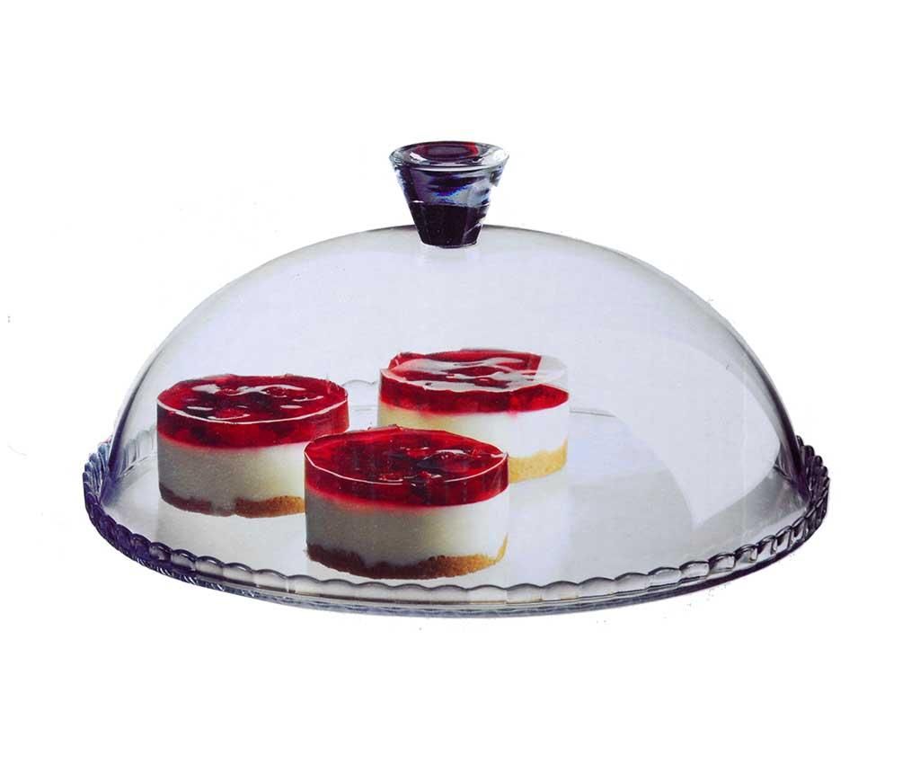 Suport cu capac tort Excelsa, Piece of Cake, sticla, 32×32 cm – Excelsa, Alb Excelsa