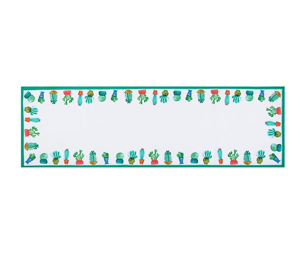 Traversa de masa Cactus 45×140 cm – Excelsa, Alb,Verde Excelsa