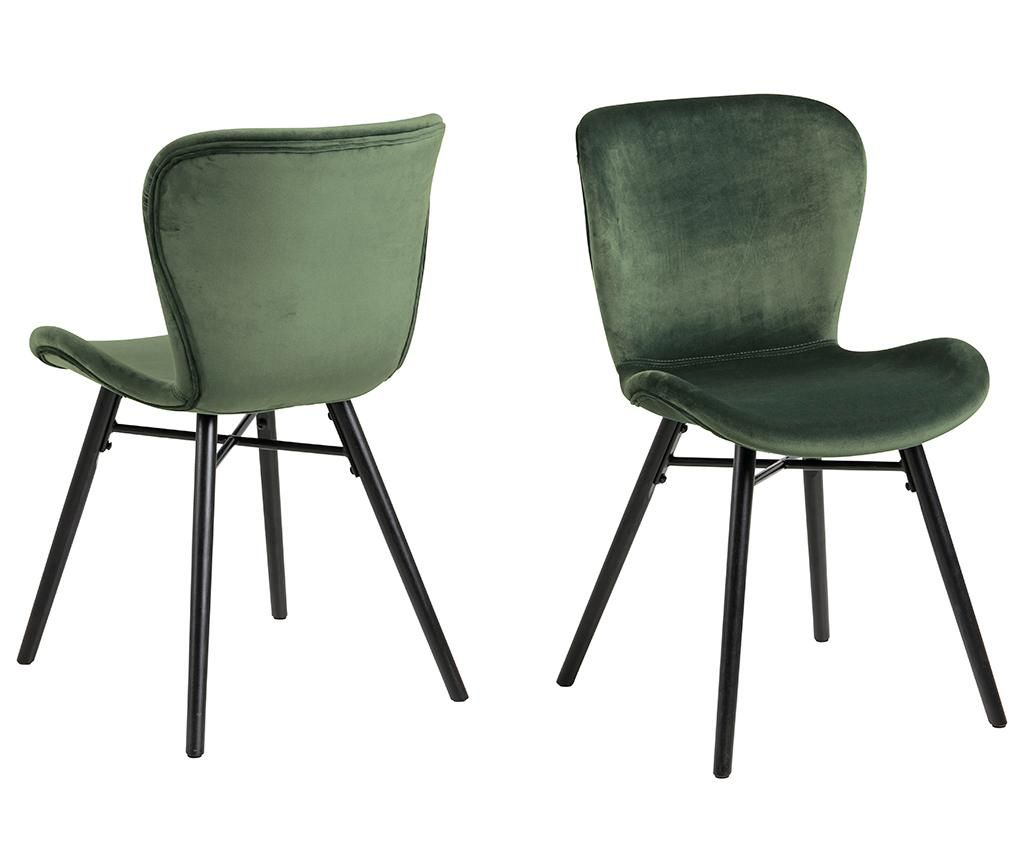 Set 2 scaune Batilda Velvet Green – actona, Verde actona