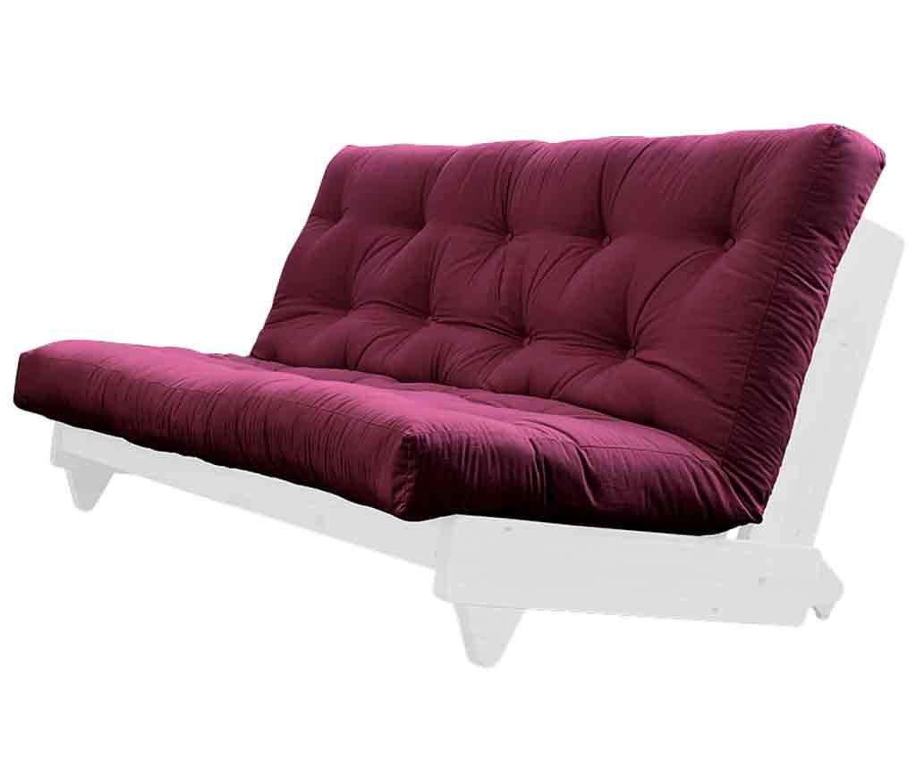 Sofa extensibila Fresh White & Bordeaux 140x200 cm