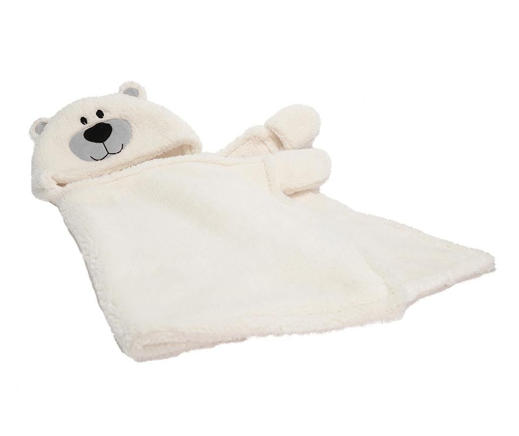 Patura cu gluga pentru copii Polar Bear 68x127 cm