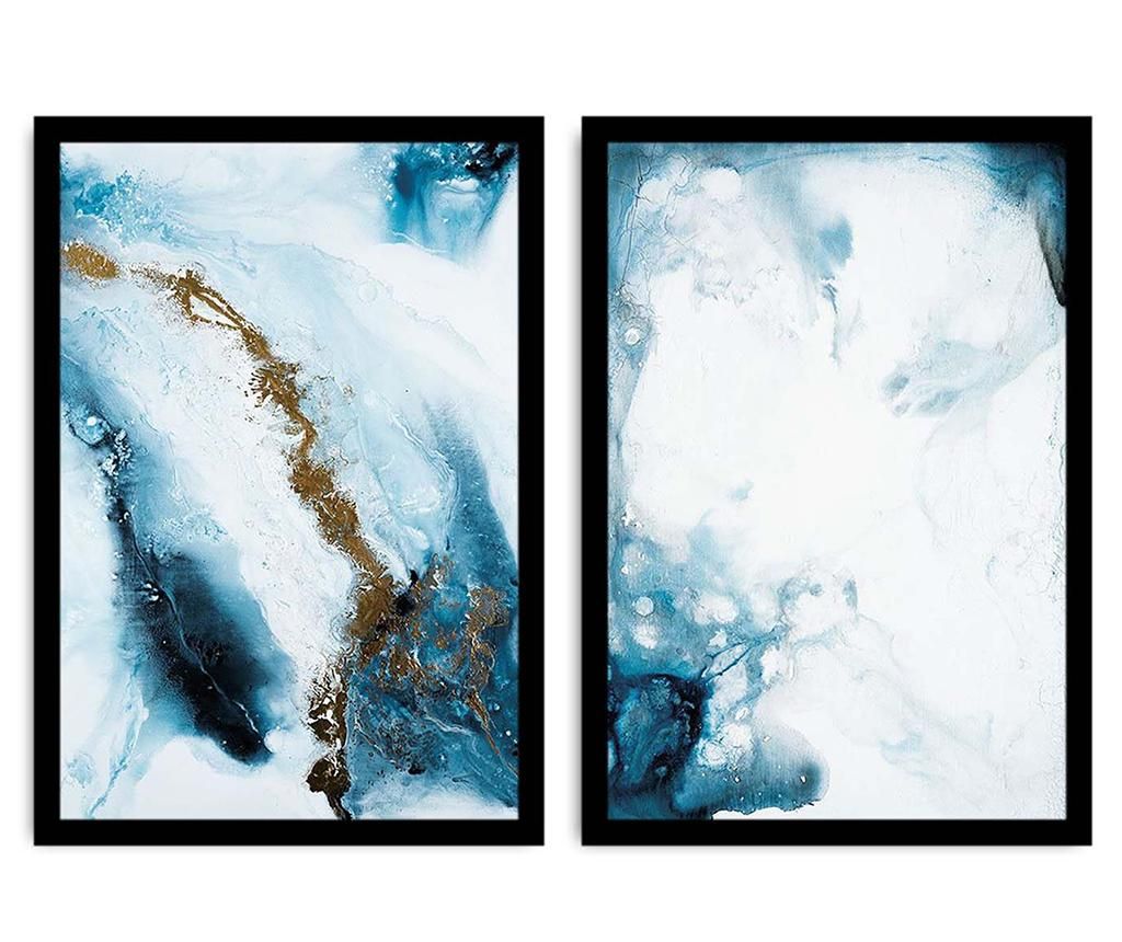 Set 2 tablouri Abstract Marble 36x51 cm