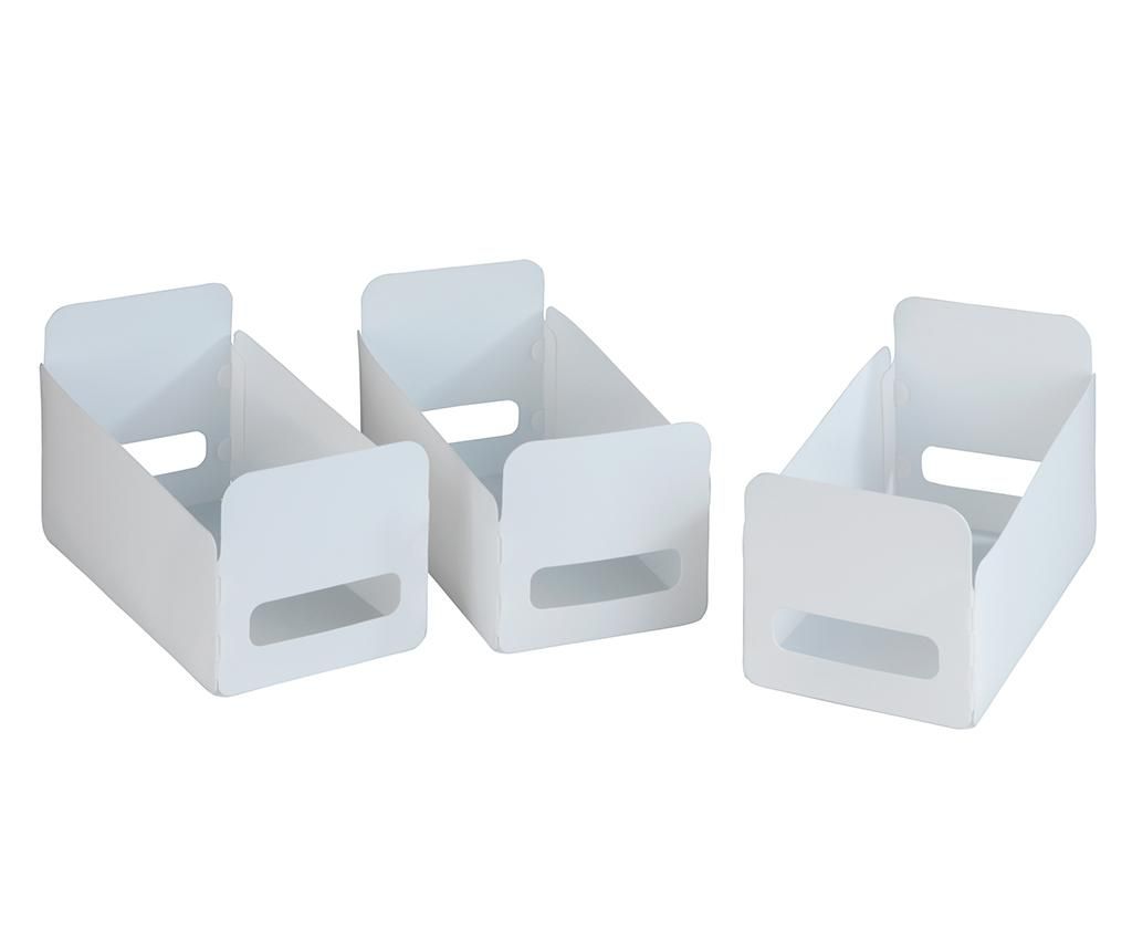 Set 3 cutii pentru depozitare Wenko, Neslon, 40x15x18 cm, polipropilena – Wenko, Alb vivre.ro