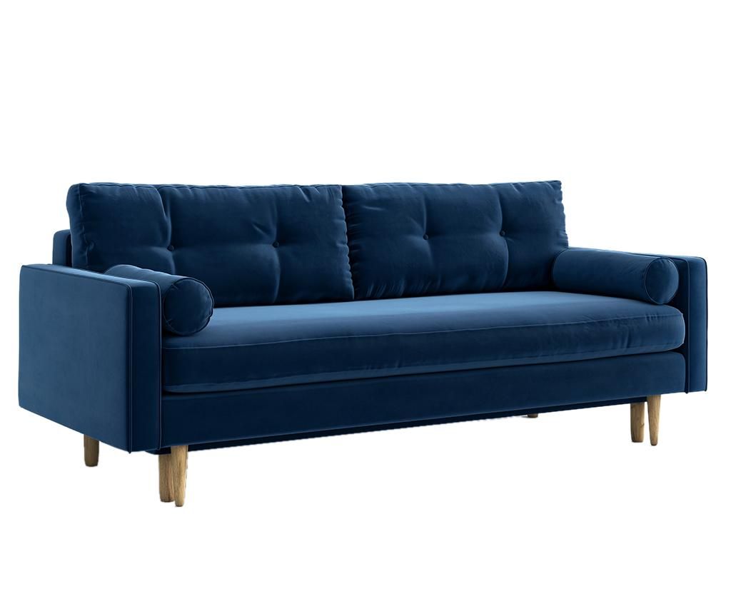 Canapea extensibila 3 locuri Optisofa, Esme Riviera Blue, 218x92x85 cm - Optisofa, Albastru