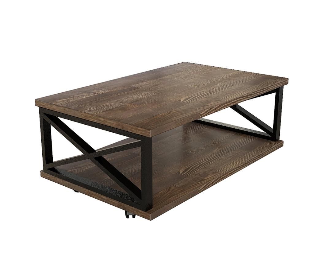 Masuta de cafea Puqa Design, Solid Walnut, lemn de pin, 98x66x43 cm - Puqa Design, Crem